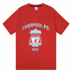 Liverpool FC Official Football Gift Mens Short Pyjamas Loungewear - Red Colour Crest, Small