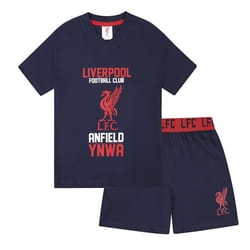 Liverpool FC Boys Pyjamas Short Kids OFFICIAL Football Gift - Navy Blue, 10-11 Years