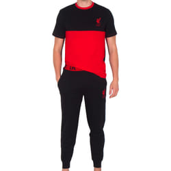Liverpool FC Mens Pyjamas Long Premium Set OFFICIAL Football Gift - Black, Medium