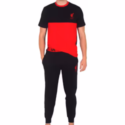 Liverpool FC Mens Pyjamas Long Premium Set OFFICIAL Football Gift - Black, XL