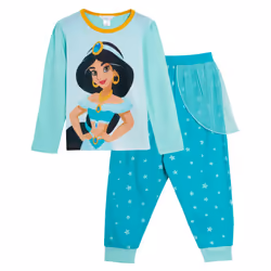 Girls Disney Aladdin Princess Jasmine Dress Up Pyjamas Full Length Novelty Pjs - 7-8 Years