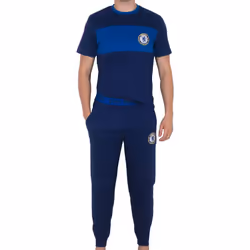 Chelsea FC Official Football Gift Mens Premium Long Pyjamas Set - Medium