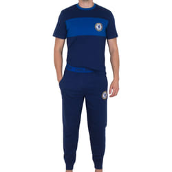Chelsea FC Official Football Gift Mens Premium Long Pyjamas Set - Medium