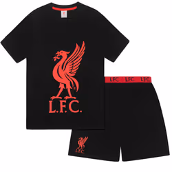 Liverpool FC Mens Pyjamas Short Loungewear OFFICIAL Football Gift - Black, XL