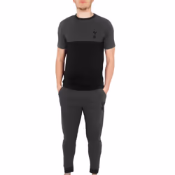 Tottenham Hotspur Mens Pyjamas Long Premium Set OFFICIAL Football Gift - Grey, Large