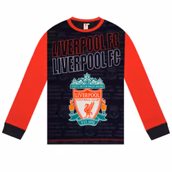Liverpool FC Boys Pyjamas Long Sublimation Kids OFFICIAL Football Gift - Red/Black Cuff, 9-10 Years