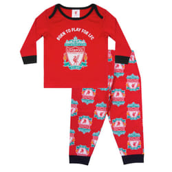 Liverpool FC Baby Pyjamas Long Boys Kids Official Football Gift - Red Crest, 3-6 Months