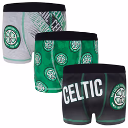Celtic FC Boys Boxer Shorts 3 Pack Crest Kids OFFICIAL Football Gift - 5-6 Years