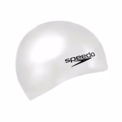 Unisex Flat Silicon Swim Cap | Hair Protect, White, One Size