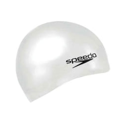 Unisex Flat Silicon Swim Cap | Hair Protect, White, One Size