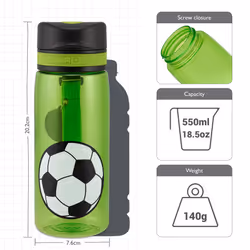 Kids Water Bottles â 550ml Tritan Flip Cap Water Bottle With Detachable Strap â Wide Neck & Dust Cover Lid â BPA Free & Reusable â Kids Water