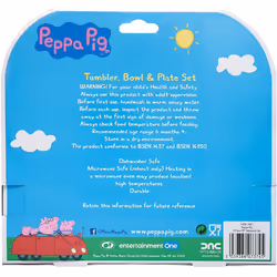 Peppa Pig Perfect Day Kids Tableware 3 Piece Reusable PP Plate, Bowl & Cup Children â Peppa, George Tumbler & Dinnerware Set for Mealtimes â for