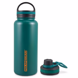 1 Litre Water Bottle with 2 Lids- Vacuum Insulated, Double Wall, Leakproof Stainless Steel Metal Water Bottle - 12H Hot, 24H ...