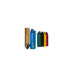 Stainless Steel Water Bottle â Hydra Flow â Vacuum Insulated Metal Double Wall â 2 Lid Options â 12 Hours Hot 24