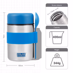 Insulated Food Flasks for Hot Food â Triple Layer Stainless Steel Hot Food Flask with Spoon â Keep Meals & Drinks Hot for 6 Hours & Cold for 6