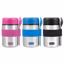 Insulated Food Flasks for Hot Food â Triple Layer Stainless Steel Hot Food Flask with Spoon â Keep Meals & Drinks Hot for 6 Hours & Cold for 6