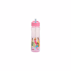 Princess Rainbow Water Bottle with Straw â Reusable Kids 600ml PP â Pink â Official Merchandise by Polar Gear â BPA F ...
