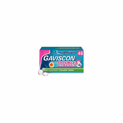 Gaviscon Heartburn and Indigestion Tablets, Double Action, Mint Flavour, Pack of 48