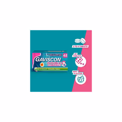 Gaviscon Heartburn and Indigestion Tablets, Double Action, Mint Flavour, Pack of 48