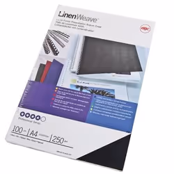 GBC LinenWeave Binding Covers 250gsm A4 Black (100) - Additional view 5