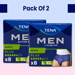 TENA Men Active Fit Plus Pants - Large/XL 2 Packs of 8