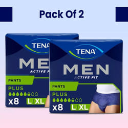 TENA Men Active Fit Plus Pants - Large/XL 2 Packs of 8