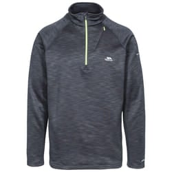 Trespass Mens Fleece Jacket 1/2 Zip Hooded Collins - XL, Black Marl