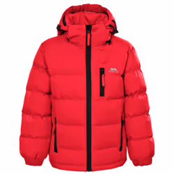 Trespass Boys Padded Jacket Hooded Tuff - 3-4 Years, Red