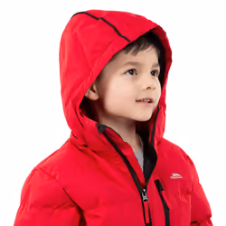 Trespass Boys Padded Jacket Hooded Tuff - 3-4 Years, Red