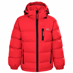 Trespass Boys Padded Jacket Hooded Tuff - 5-6 Years, Red