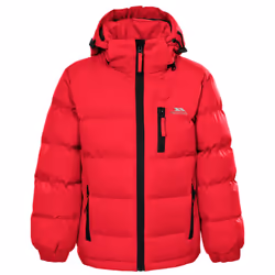 Trespass Boys Padded Jacket Hooded Tuff - 2-3 Years, Red