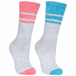 Trespass Womens Anti Blister Walking Socks 2 Pack - 3/6, Marine Marl/Raspberry Marl