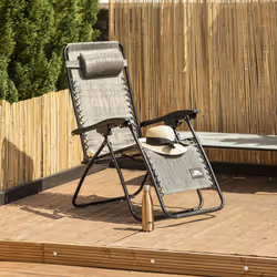 Trespass Sun Lounger Chair Reclining Glenesk - EACH, Grey Marl