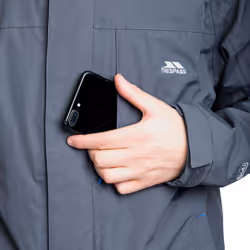 Trespass Mens Waterproof Jacket Hooded Edwards II - L, Carbon
