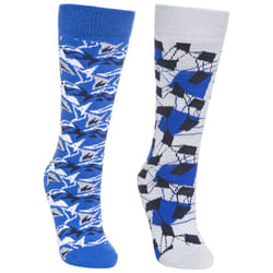Trespass Girls Ski Tube Socks 2 Pair Pack Rockies - 12/3, Bright Blue / Platinum