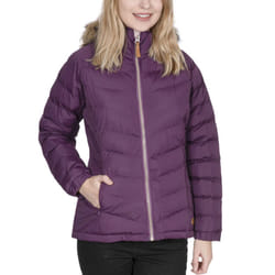 Trespass Womens Nadina Fur Lined Hooded Padded Jacket Coat - XS, Potent Purple