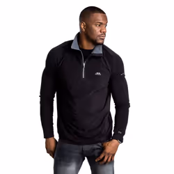 Trespass Mens Fleece Jumper 1/2 Zip Blackford - S, Black