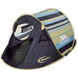 Trespass Unisex Tent 2 Man Patterned Pop Up - Swift - EACH, Lemongrass Stripe