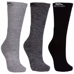 Trespass Womens Mens Cushioned Socks Jackbarrow - 4/7, Carbon Melange / Stone Melange / Black