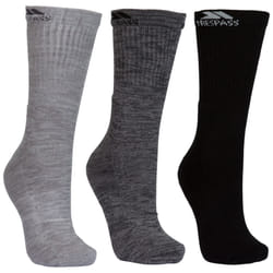 Trespass Womens Mens Cushioned Socks Jackbarrow - 4/7, Carbon Melange / Stone Melange / Black