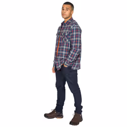 Trespass Mens Long Sleeved Check Shirt Rapeseed - L, Navy Check