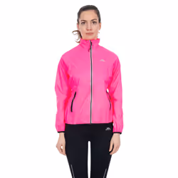 Trespass Womens Waterproof Jacket Beaming - 14, Hi Visibility Pink