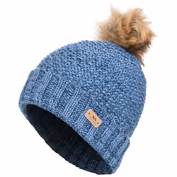 Trespass Womens Pom Pom Hat Knitted Beanie Kellisa - EACH, Denim Blue