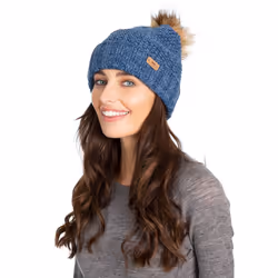 Trespass Womens Pom Pom Hat Knitted Beanie Kellisa - EACH, Denim Blue