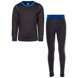 Trespass Bamba Kids Thermal Base Layer Set - 11-12 Years, Dark Grey Blue