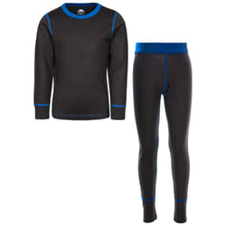 Trespass Bamba Kids Thermal Base Layer Set - 11-12 Years, Dark Grey Blue