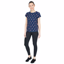 Trespass Womens T Shirt Short Sleeve Carolyn - 10, Navy Flamingo