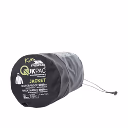 Trespass Qikpac X Waterproof Packaway Jacket - 11-12 Years, Black / Carbon
