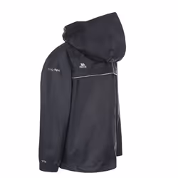 Trespass Qikpac X Waterproof Packaway Jacket - 5-6 Years, Black / Carbon