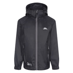 Trespass Qikpac X Waterproof Packaway Jacket - 9-10 Years, Black / Carbon